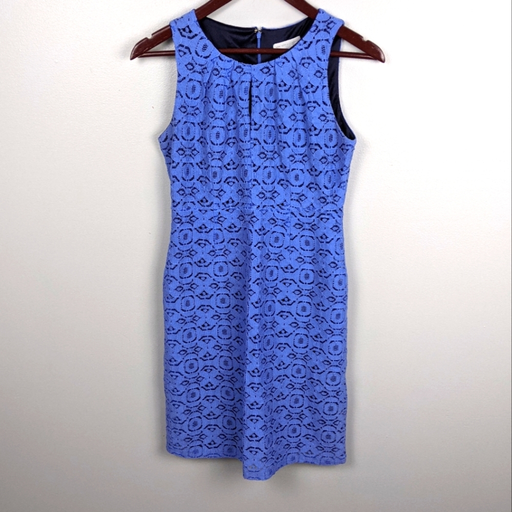 New York & Company | Blue Lace Sheath Dress